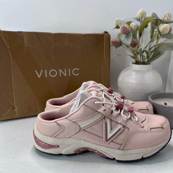 Vionic 23 Walk Mule Leather Lace Up Sneakers Comfort Pink Women's 6.5 Medium NWB - Picture 3 of 10